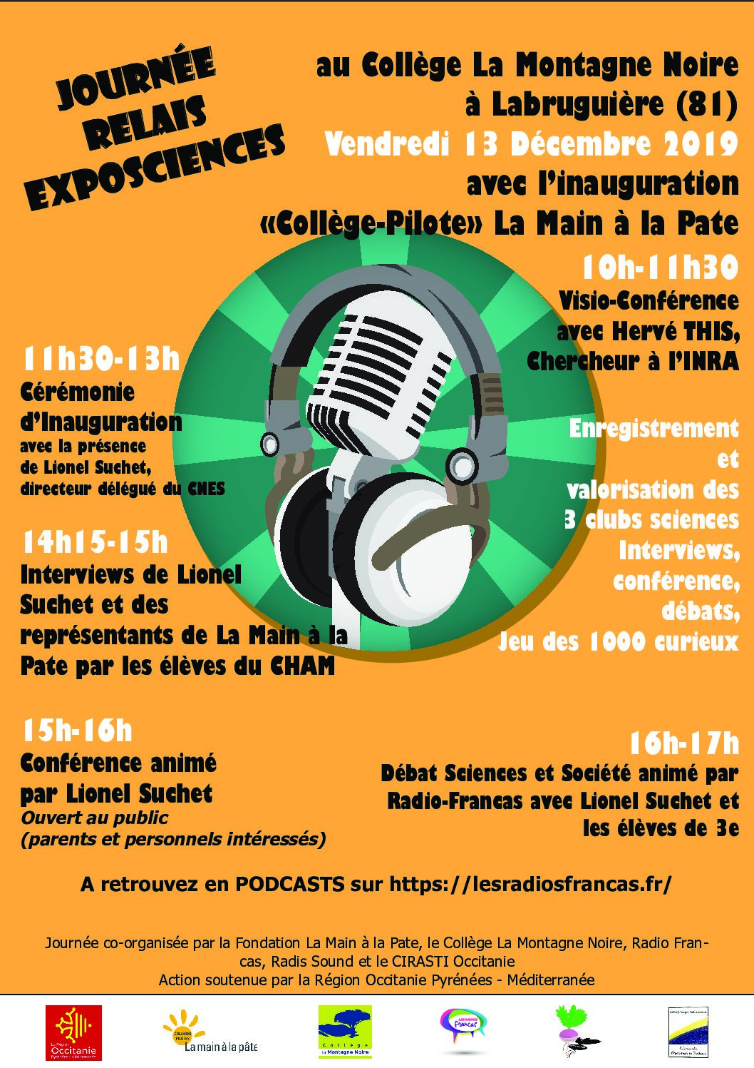 Journée Relais Exposcience et Inauguration Collège-Pilote LAMAP – 13/12/19 à Labruguière (81)